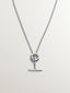 Collar de plata 925 de eslabones rolo con cierre frontal geométrico