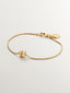 Pulsera de plata 925 bañada en oro amarillo de 18K de eslabones barbado con motivo geométrico