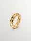 Anillo de plata 925 bañada en oro amarillo de 18K con acabado geométrico
