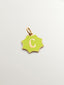 Charm de plata 925 bañada en oro amarillo de 18K con inicial C y esmalte amarillo con forma de estrella