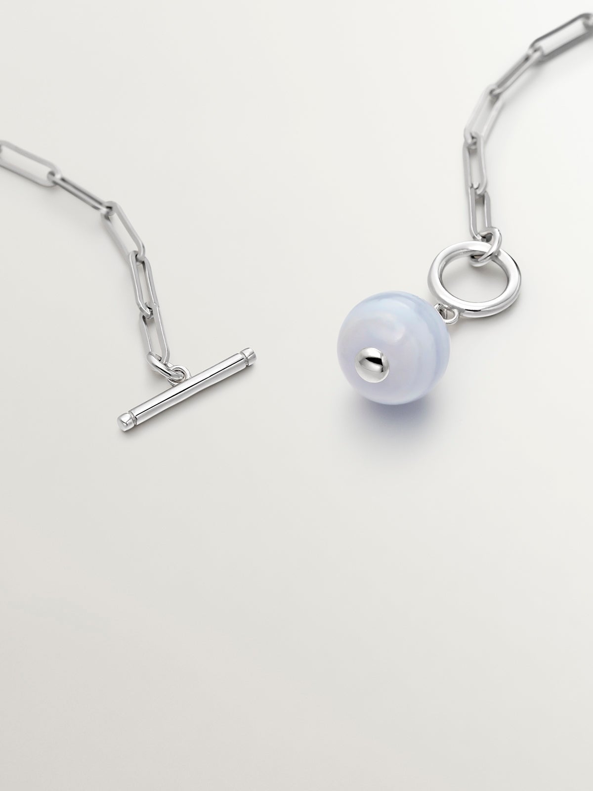 Cadena de plata 925 con ágata azul