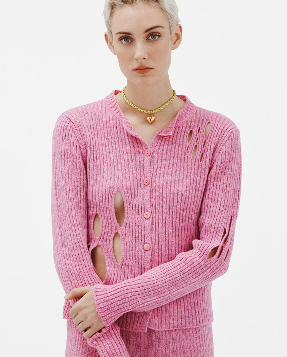 Collar corazón en plata bañada con cordón