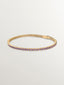 Pulsera de plata 925 bañada en oro amarillo de 18K con amatistas moradas