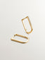 Pendientes de aro semi rectangular de plata 925 bañada en oro amarillo de 18K