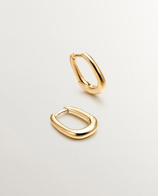 Pendientes de aro grueso de plata 925 bañada en oro amarillo de 18K