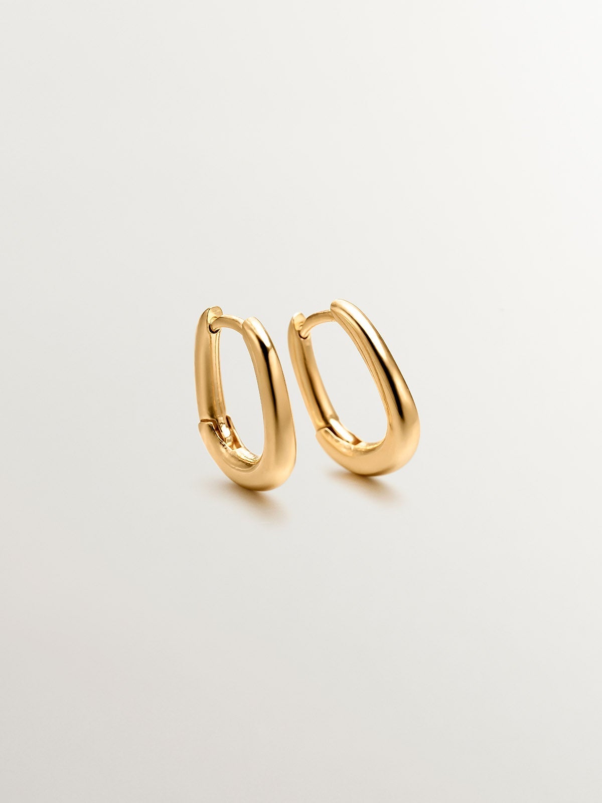 Pendientes de aro grueso de plata 925 bañada en oro amarillo de 18K