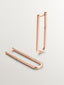 Pendientes de aro extra largo de plata 925 bañada en oro rosa de 18K