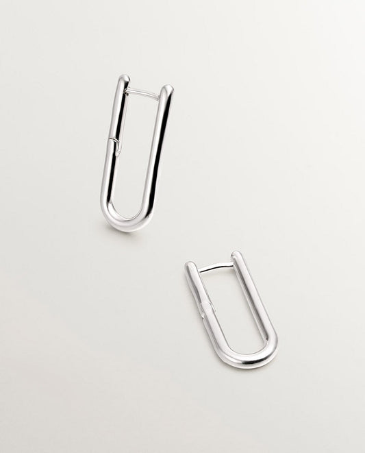 Pendientes de aro largo de plata 925