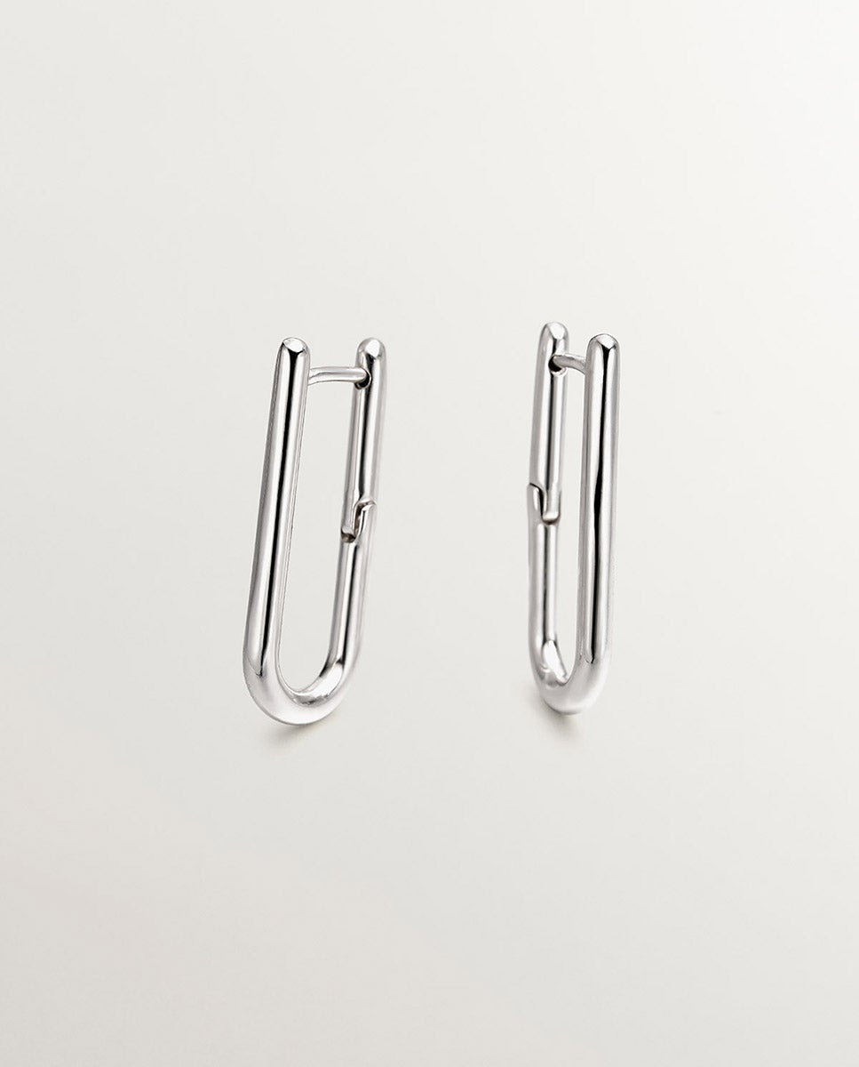 Pendientes de aro largo de plata 925