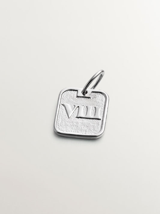 Charm de plata 925 con número 8