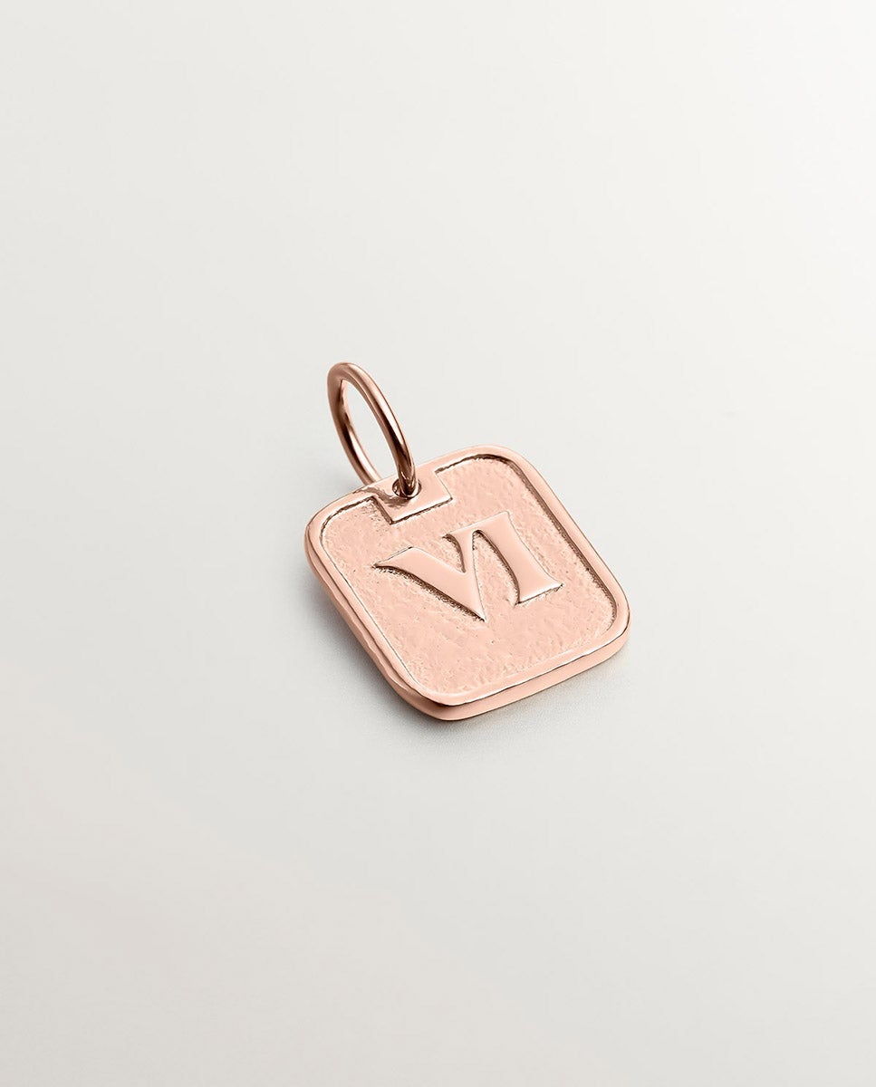 Charm de plata 925 bañada en oro rosa de 18K con número 6