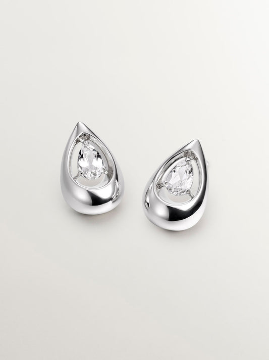 Pendientes de plata 925 con topacios blancos