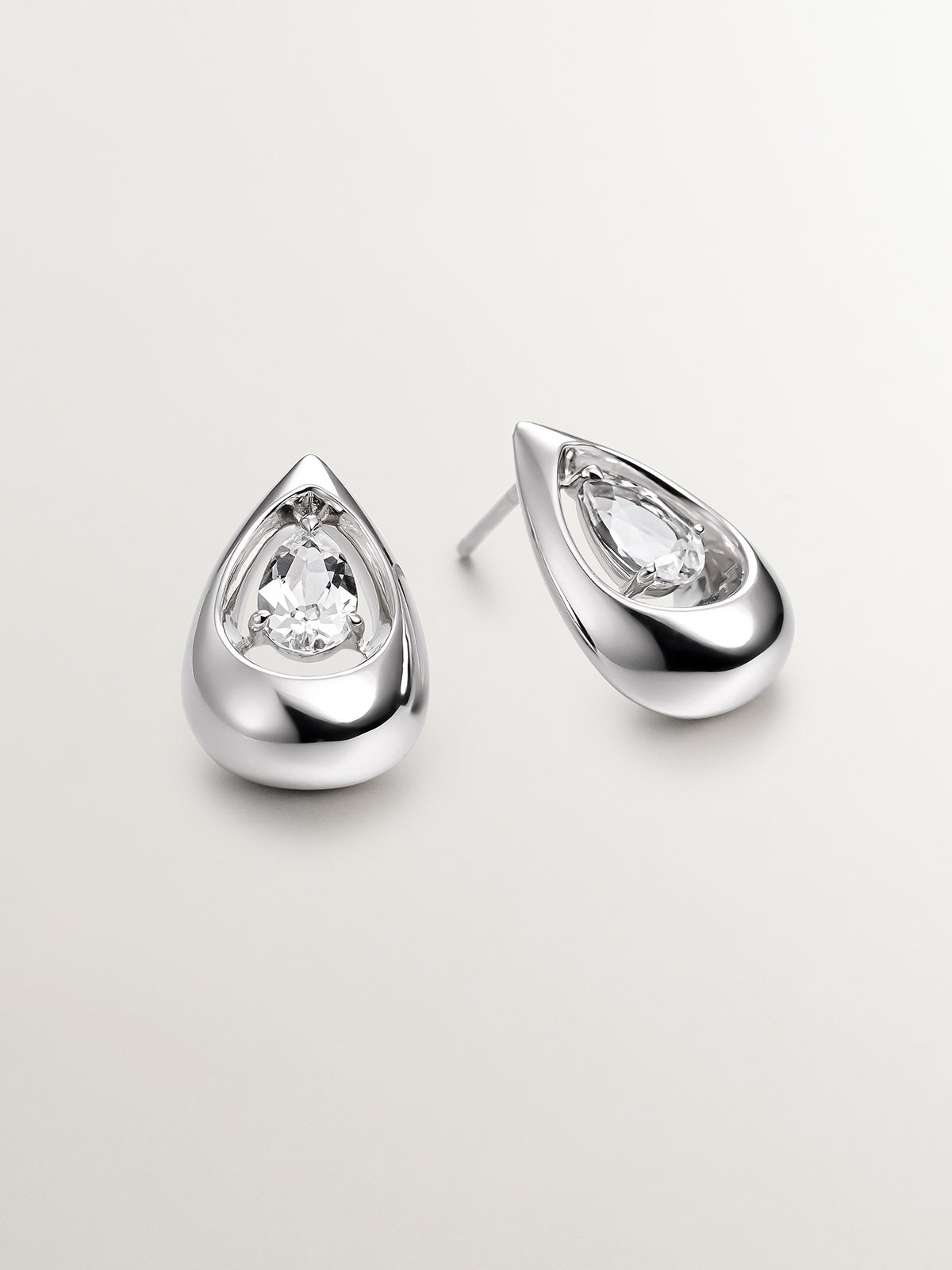 Pendientes de plata 925 con topacios blancos
