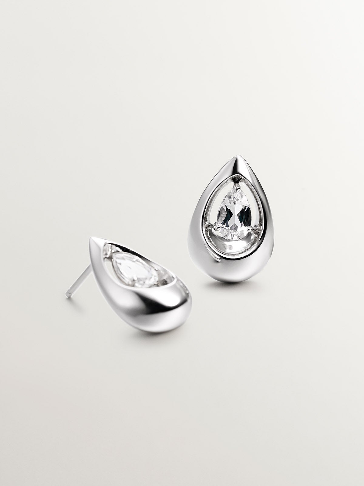 Pendientes de plata 925 con topacios blancos