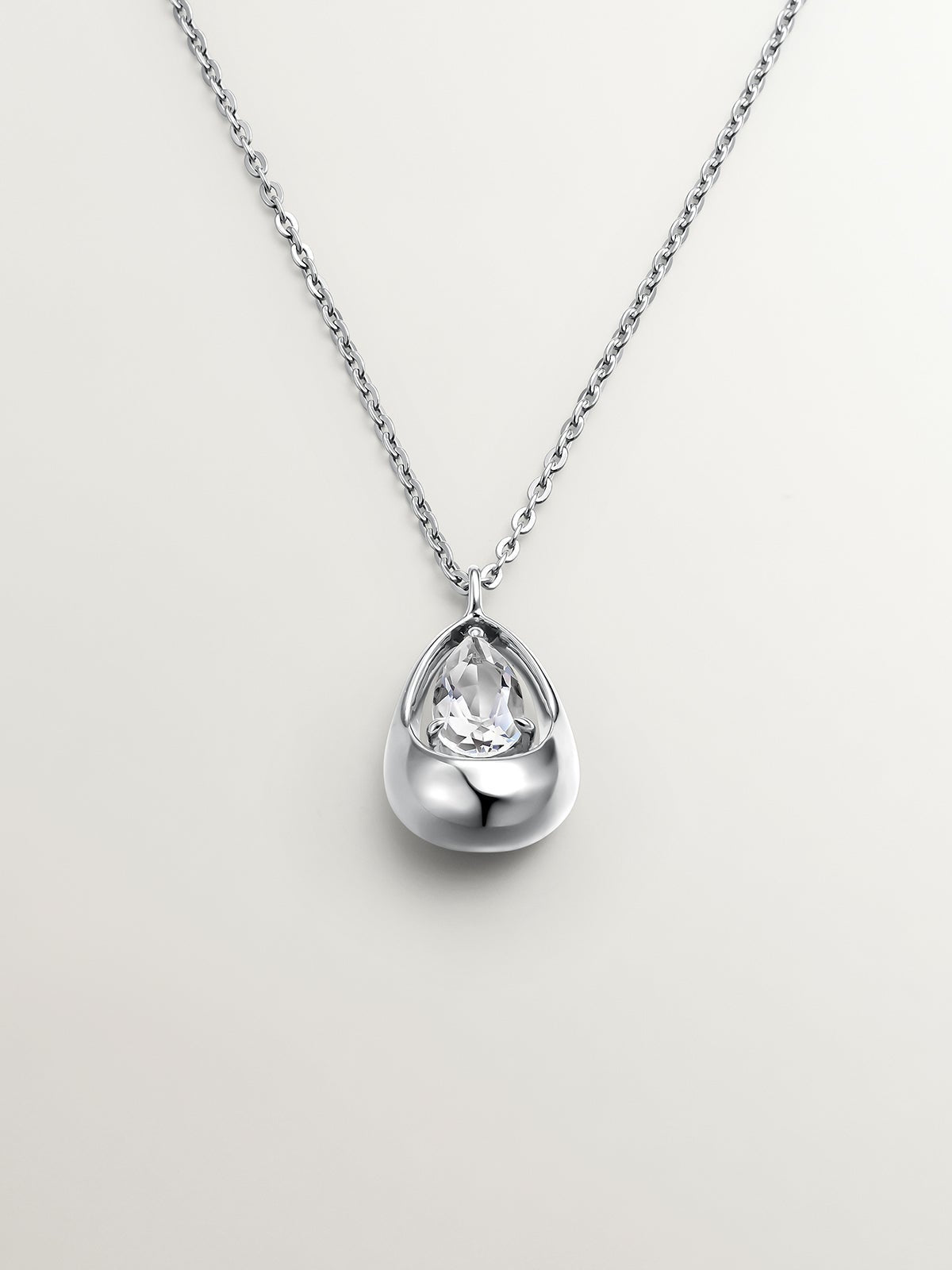 Colgante de plata 925 con cuarzo blanco