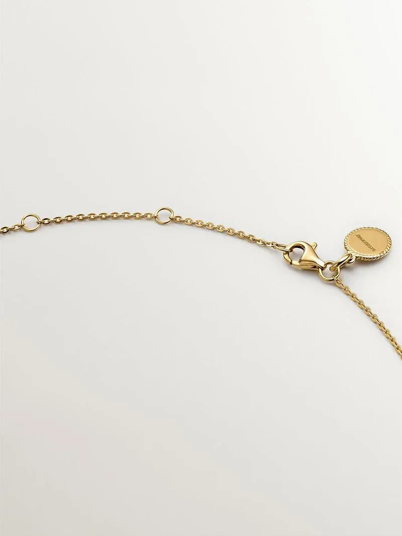 Colgante de plata 925 bañada en oro amarillo de 18K con cuarzo blanco