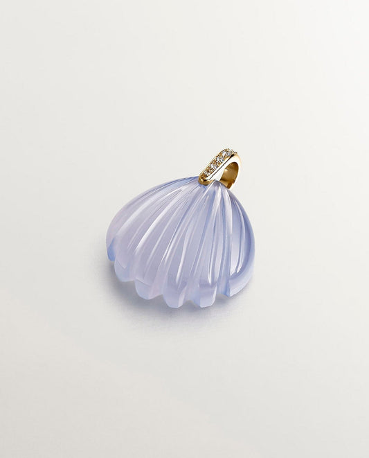 Charm de plata 925 con calcedonia azul y topacios blancos