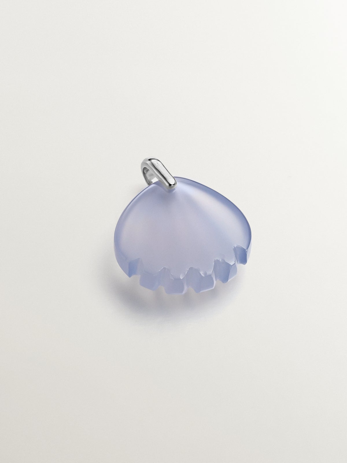 Charm de plata 925 con calcedonia azul y topacios blancos