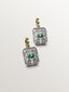 Pendientes de oro blanco y amarillo de 18K con diamantes en talla brillante y esmeraldas en talla brillante
