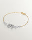 Pulsera de oro blanco y amarillo de 18K con diamantes en talla brillante