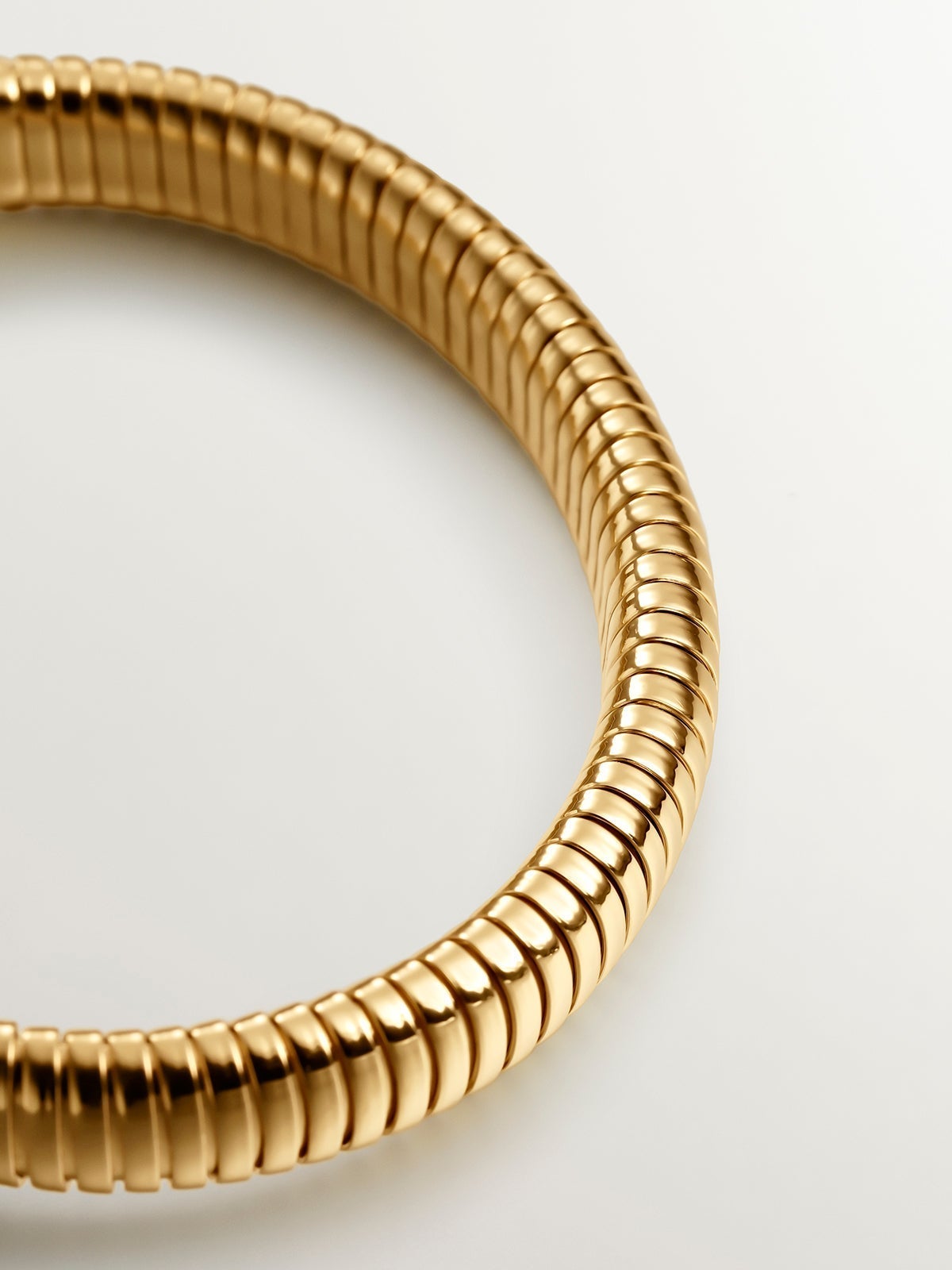 Pulsera tubogas de plata 925 bañada en oro amarillo de 18K