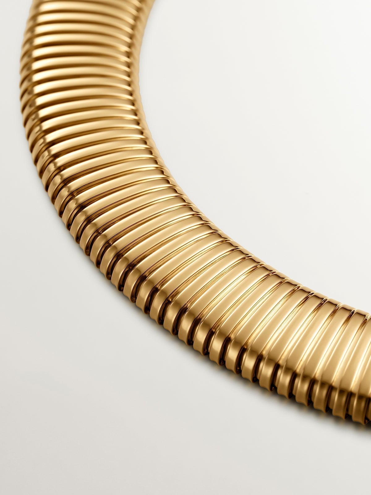 Collar tubogas XL de plata 925 bañada en oro amarillo de 18K