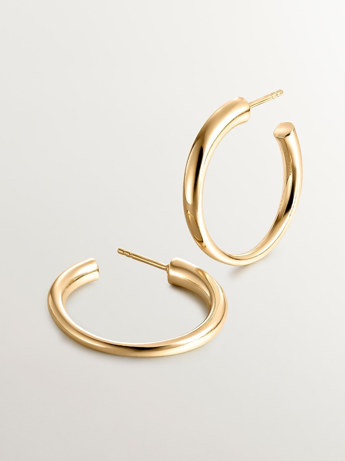 Pendientes de aro de plata 925 bañada en oro amarillo de 18K