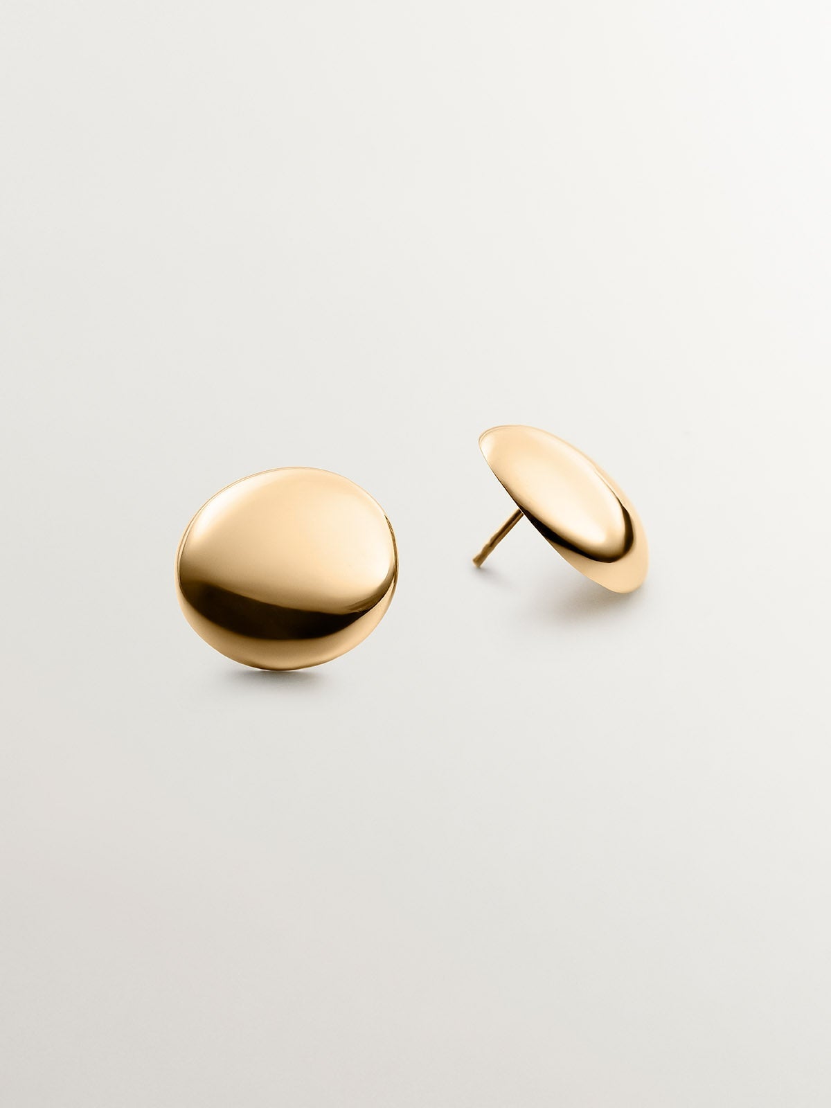 Pendientes de plata 925 bañada en oro amarillo de 18K con forma redonda