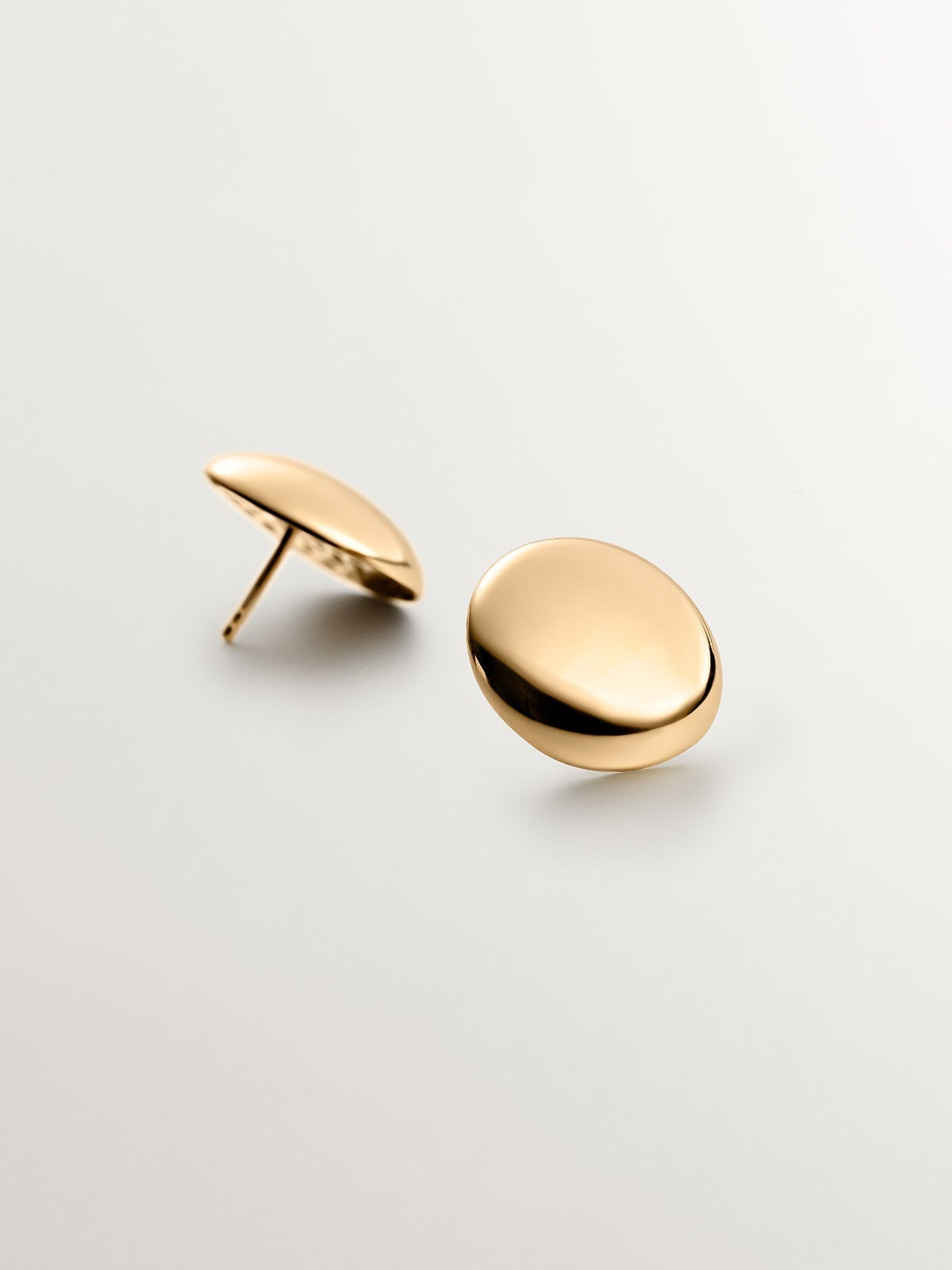 Pendientes de plata 925 bañada en oro amarillo de 18K con forma redonda