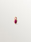 18K yellow gold piercing with pear-cut rhodolite and brilliant-cut amethyst