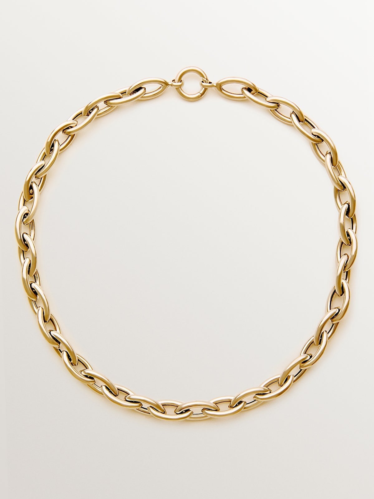 Cadena de plata 925 bañada en oro amarillo de 18K de eslabones ovalados