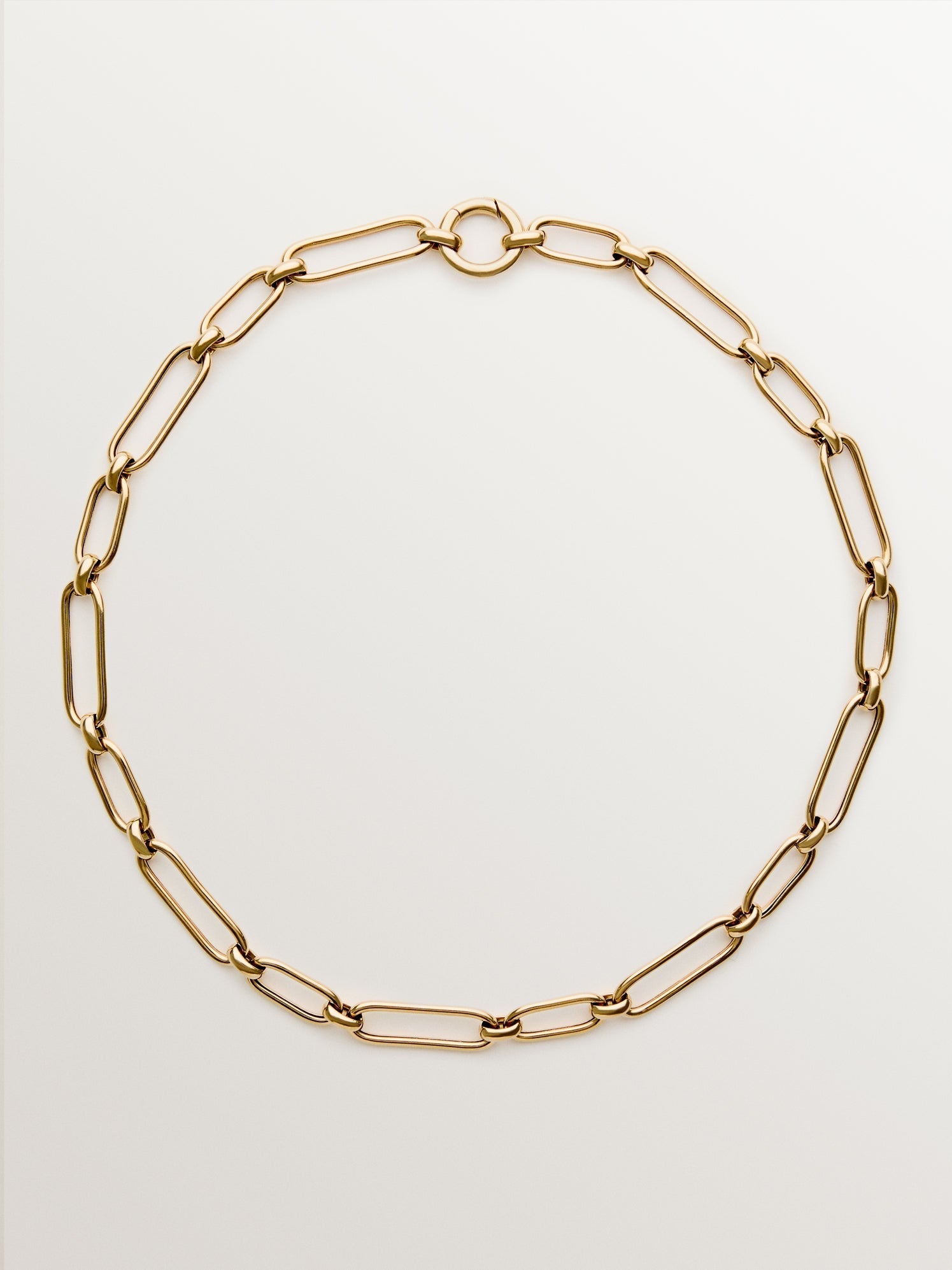 Cadena de plata 925 bañada en oro amarillo de 18K de eslabones rectangulares