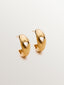 Pendientes de aro de plata 925 bañada en oro amarillo de 18K con corazón y textura guilloché