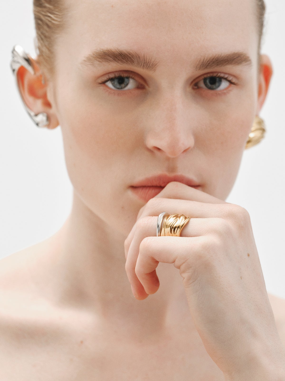Textured 925 silver ring