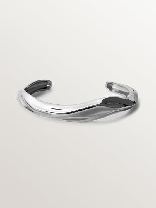 Textured 925 silver rigid bracelet