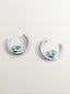 Pendientes de aro de plata 925 con 2 topacios azul sky