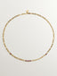 Collar de plata 925 bañada en oro amarillo de 18K con rodolitas rojas