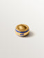 Charm con inicial A de plata 925 bañada en oro amarillo de 18K y esmalte azul con forma circular