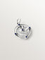 Charm de plata 925 con detalle de esmalte negro y forma de medalla