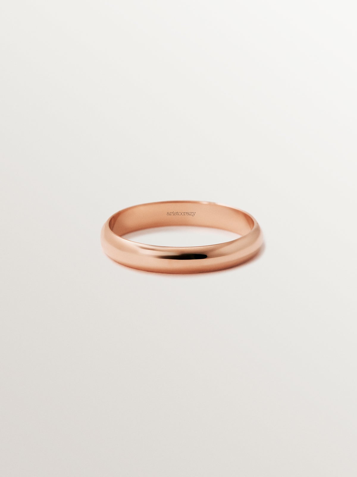 Alianza de oro rosa de media caña de 3,15 mm