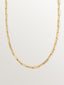 Cadena eslabón rectangular 65 cm de plata 925 bañada en oro de 18K