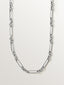 Cadena eslabón mixto 80 cm de plata 925 rodiada