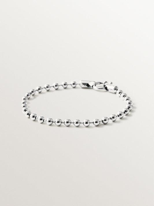 Pulsera de bolitas en plata 925 rodiada
