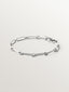 Pulsera de eslabón combinado 17 cm en plata 925 rodiada