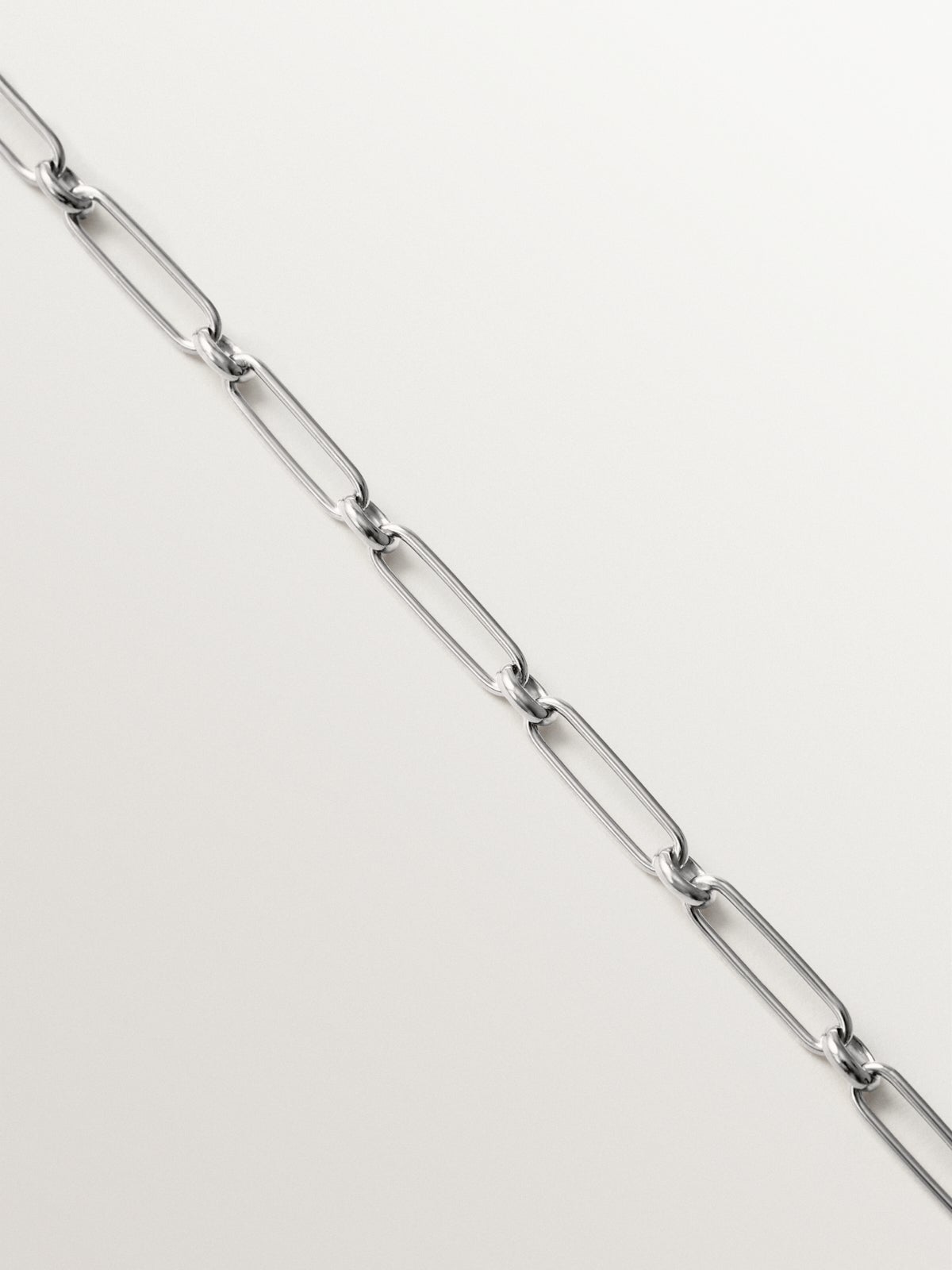 Pulsera de eslabón combinado 17 cm en plata 925 rodiada