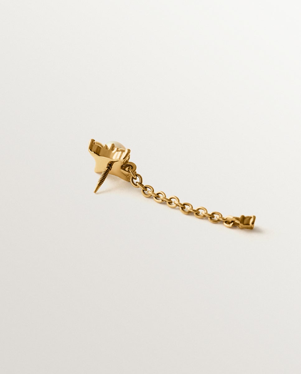 Piercing de oro amarillo de 9K con perla y diamantes