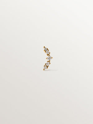Piercing trepador de oro amarillo de 18K con diamantes