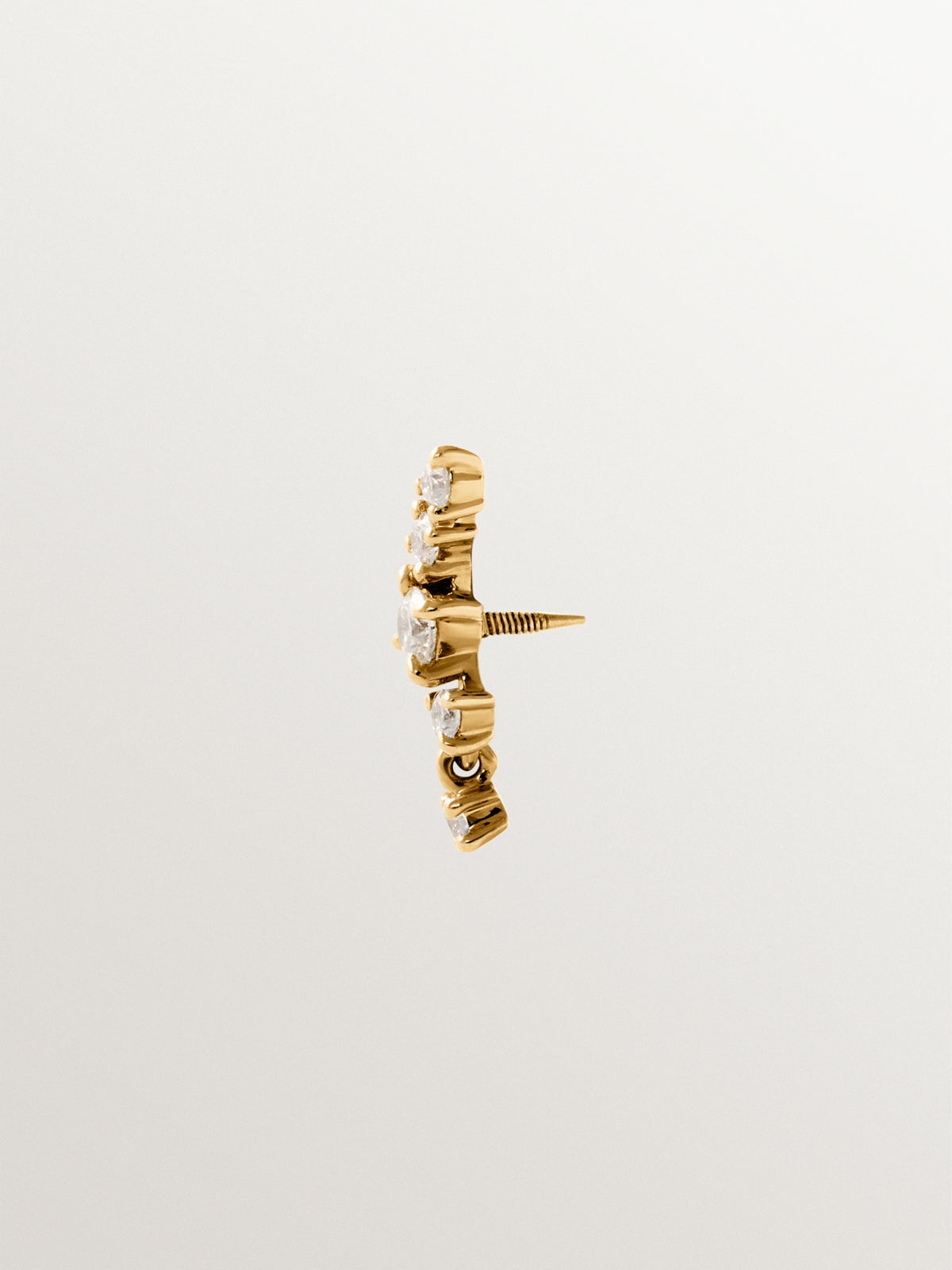 Piercing trepador de oro amarillo de 18K con diamantes