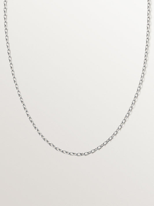 Cadena roló 65 cm de plata 925 rodiada