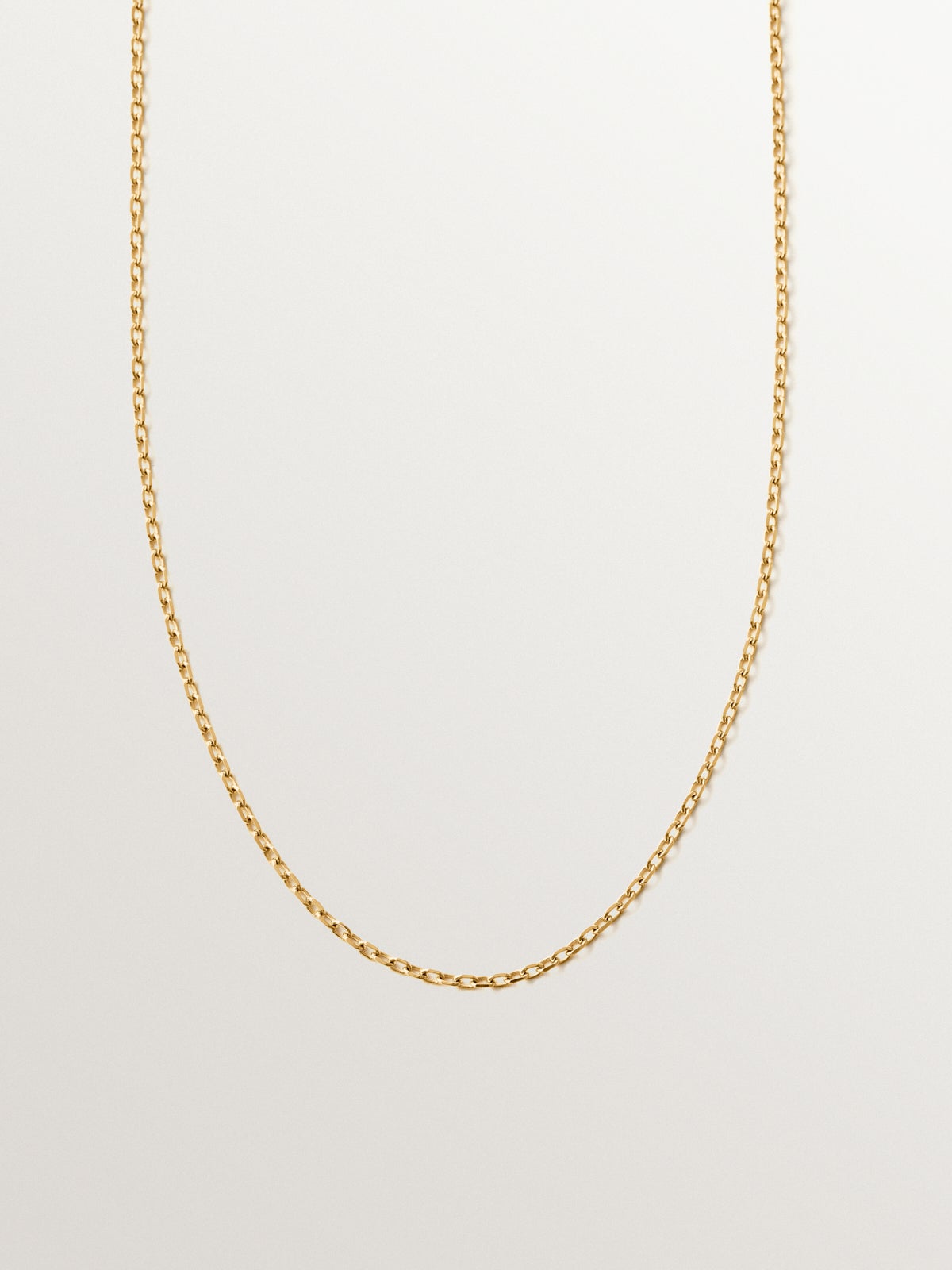 Cadena roló 120 cm de plata 925 bañada en oro de 18K